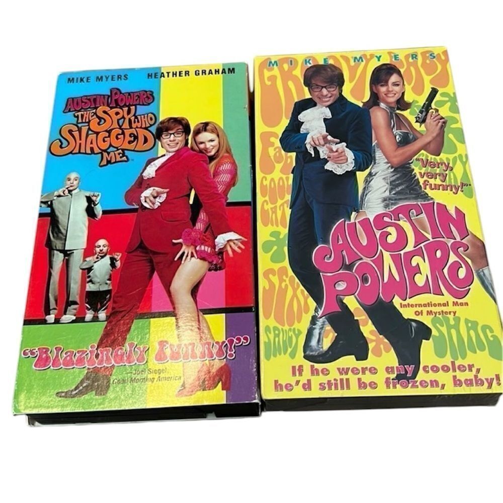 2 Austin Powers VHS The Spy Who Shagged Me & International Man of Mystery
